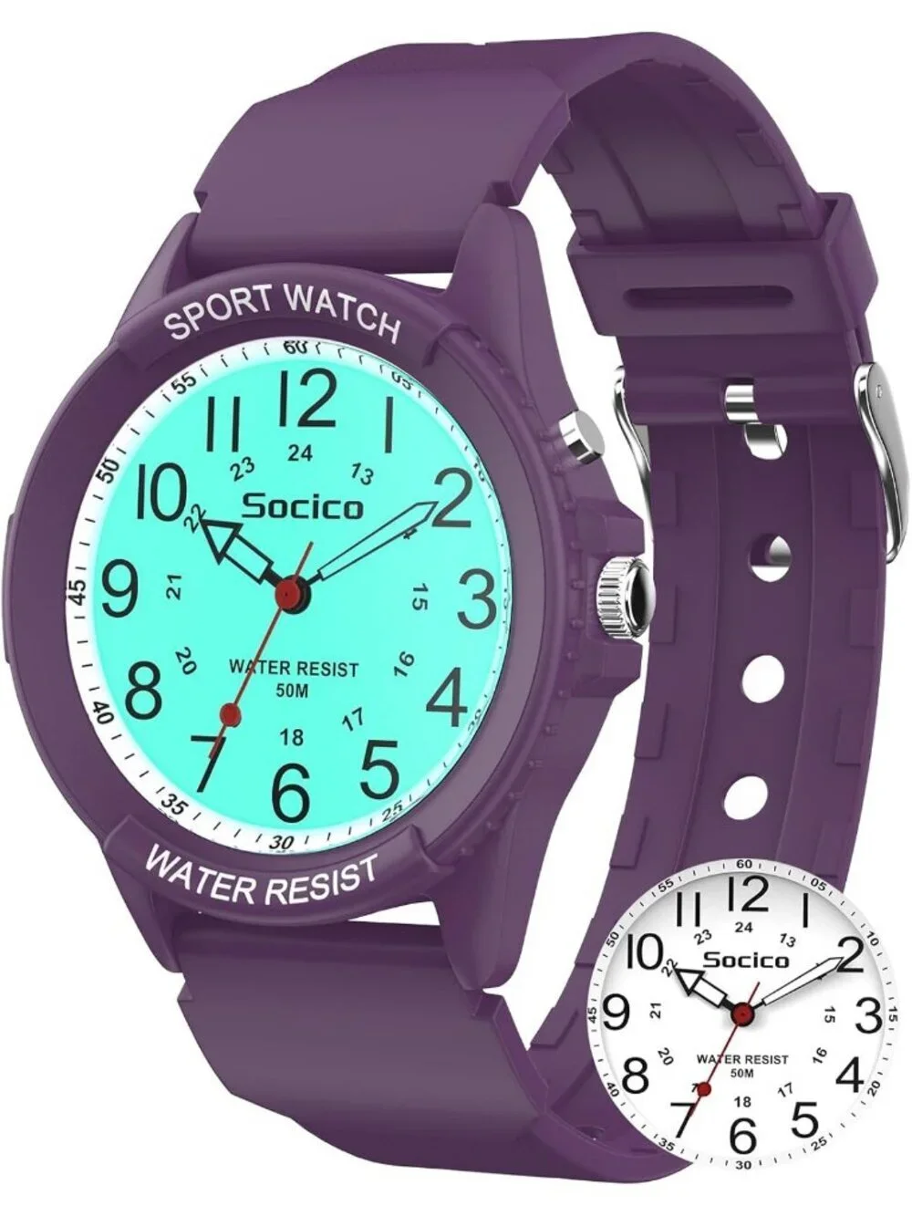 Unisex Dark Purple Analog Quartz Military Waterproof Nurse Classic Wrist Watch